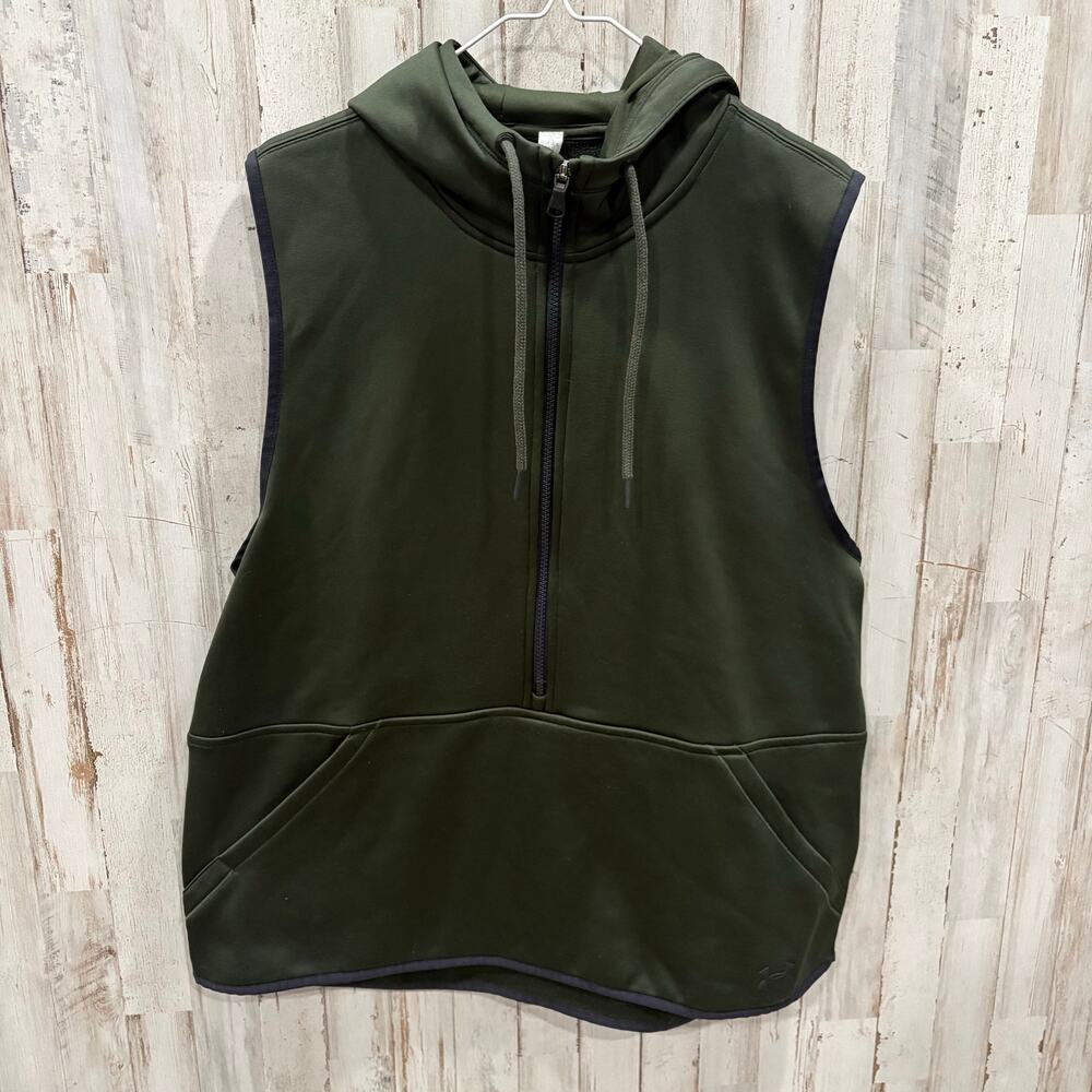 Under Armour Loose Fit Half Zip Storm Hooded Vest Kangaroo Pouch Womens XL